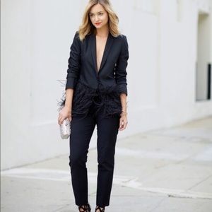 NWT Tibi Cera feather trim blazer size 6